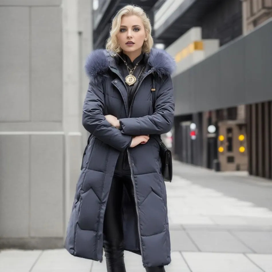 Nyxelle | Luxury Puffer Coat with Fur Hood