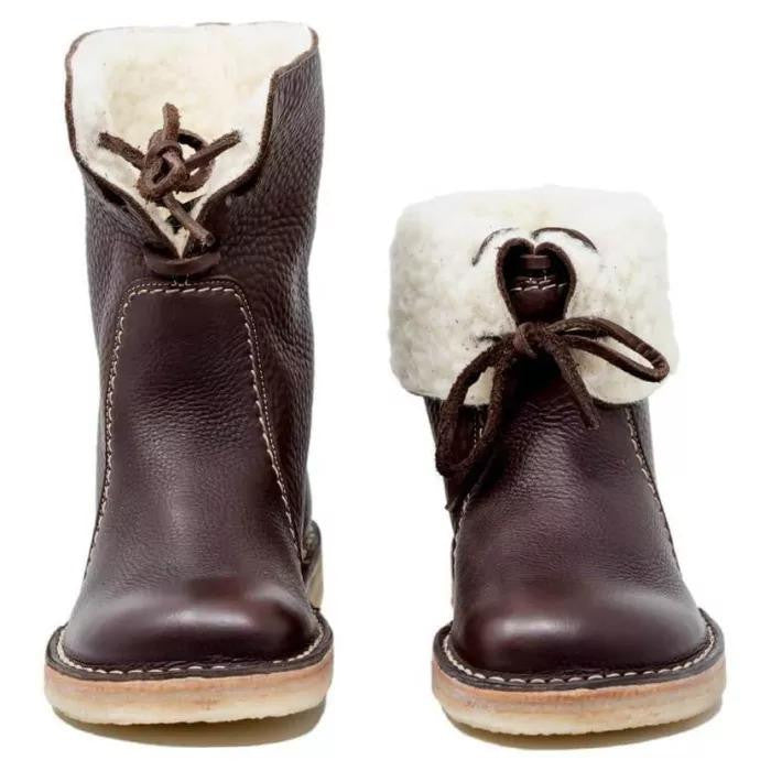 Calyx | High Quality Leather Winter Boots with Fleece Lining 