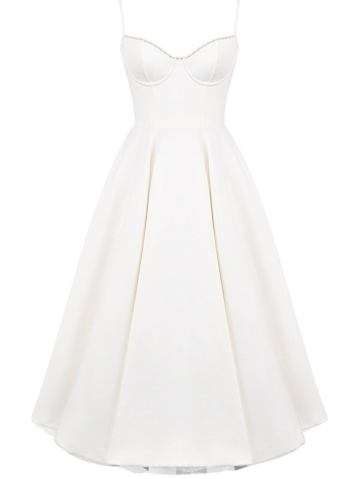 Robe midi en tulle blanche 