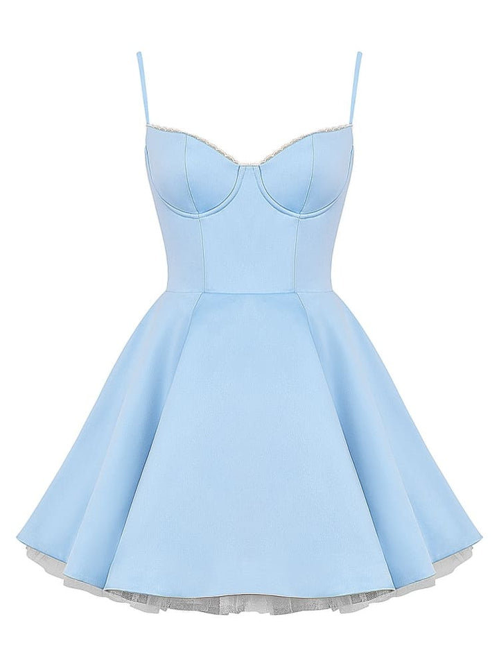 Mini-robe en tulle bleu Cendrillon 