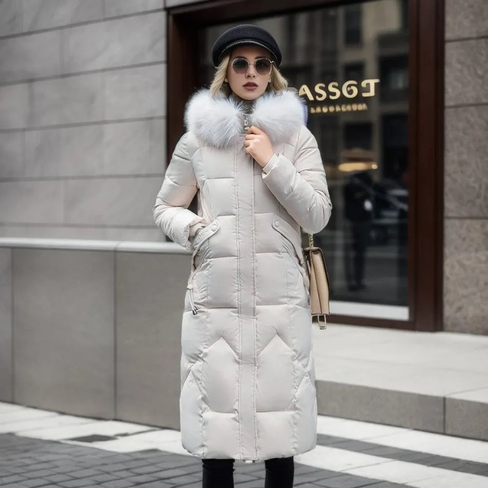 Nyxelle | Luxury Puffer Coat with Fur Hood