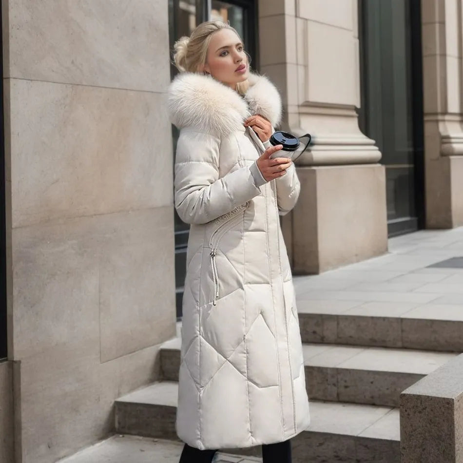 Nyxelle | Luxury Puffer Coat with Fur Hood