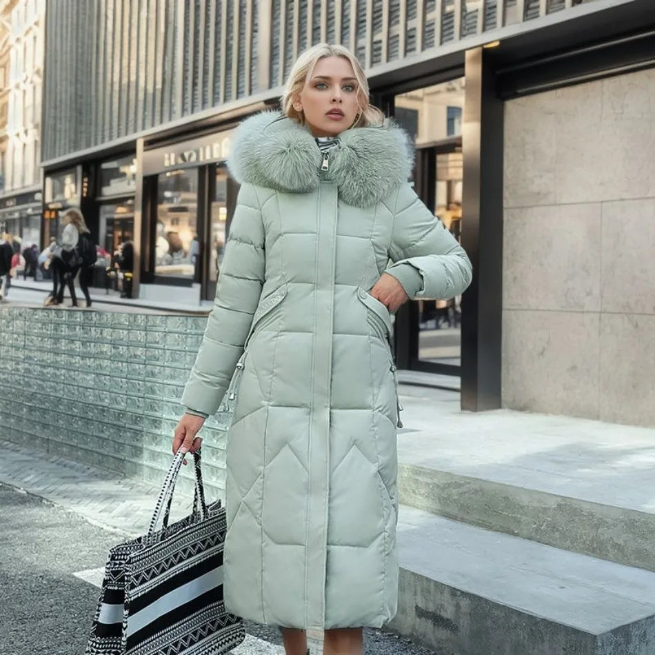 Nyxelle | Luxury Puffer Coat with Fur Hood