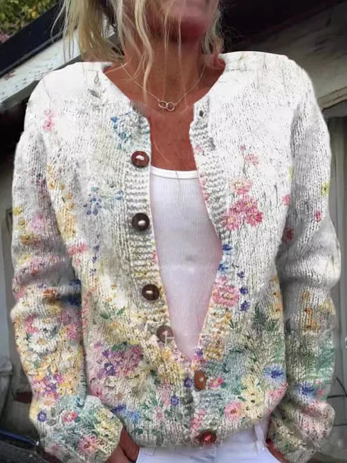 Indira | Cardigan à motif fleuri