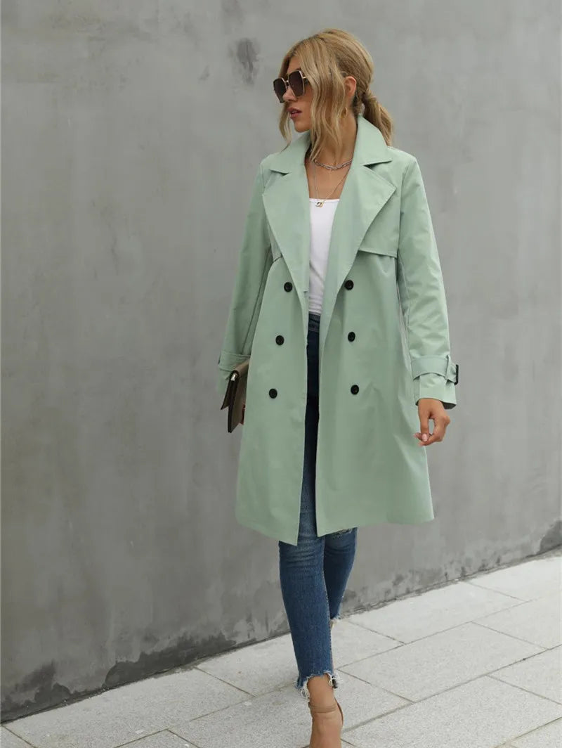 Corinne | Elegante, comfortabele trenchcoat met een reverskraag