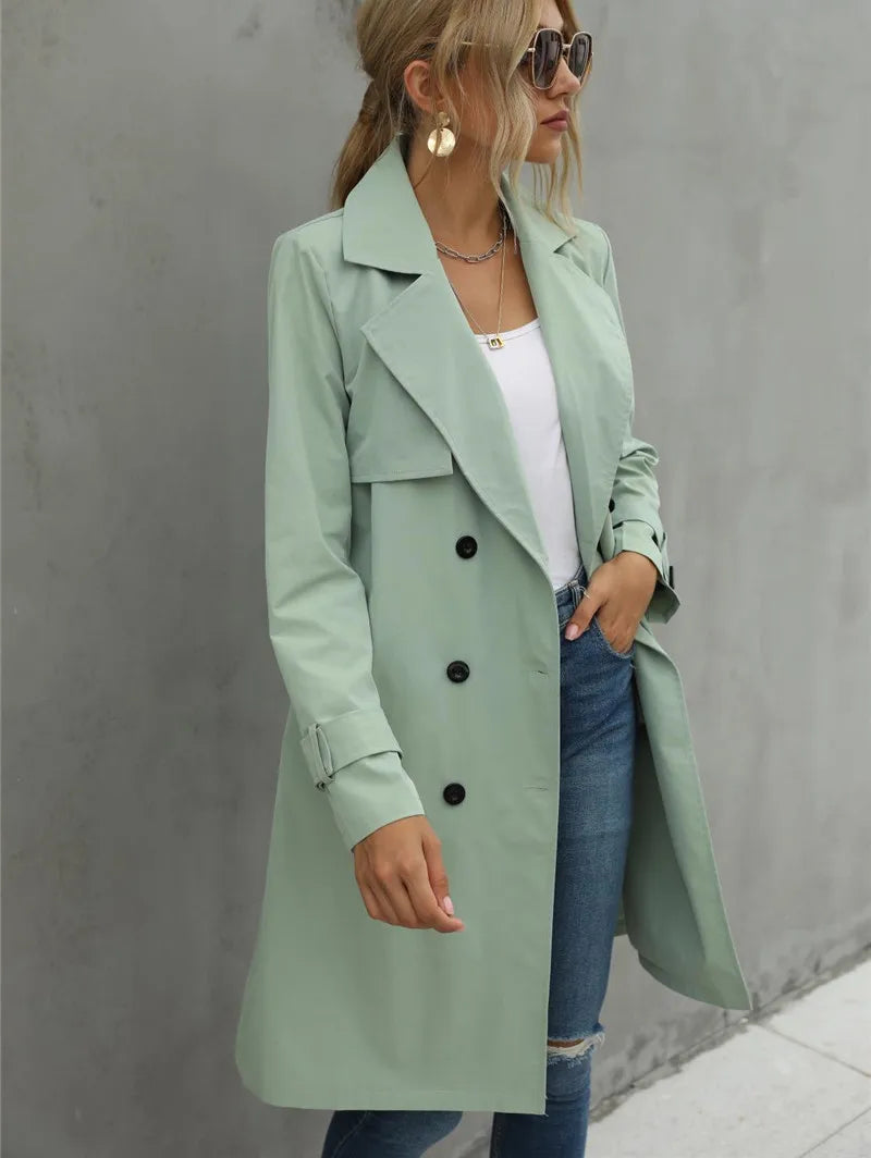 Corinne | Elegante, comfortabele trenchcoat met een reverskraag