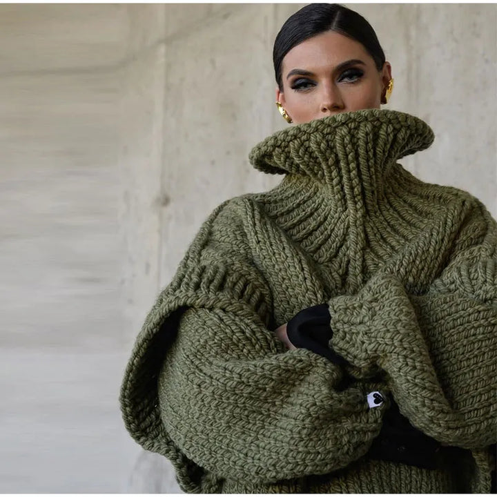 Nerissa | Comfortable Knitted Turtleneck Sweater with Wide Sleeves