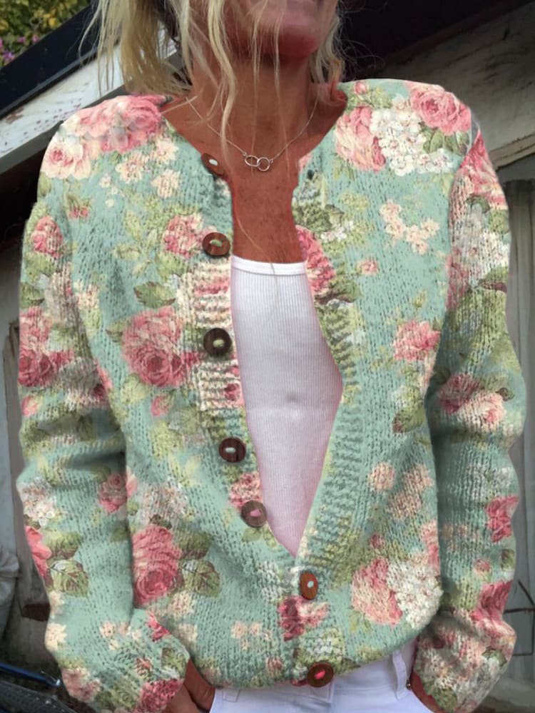 Indira | Cardigan à motif fleuri