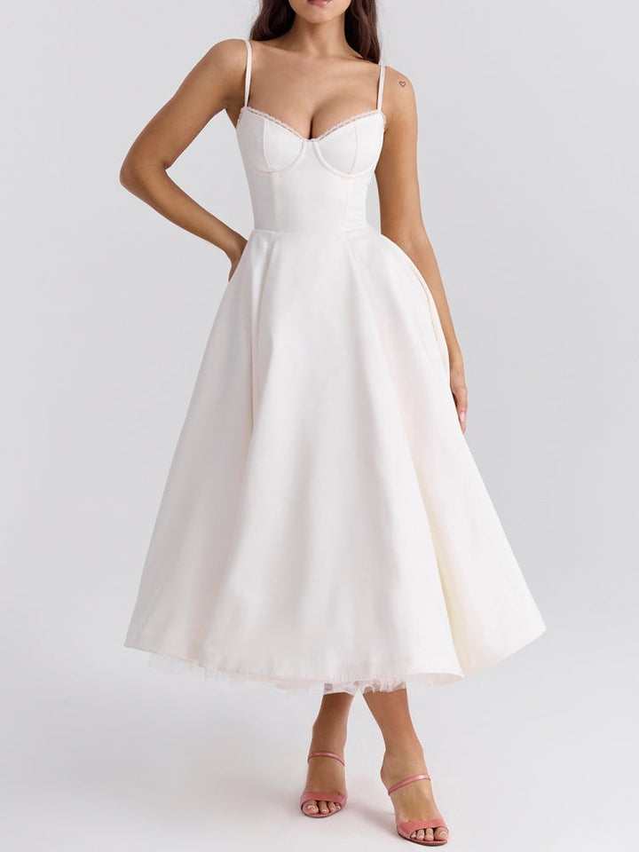 Robe midi en tulle blanche 