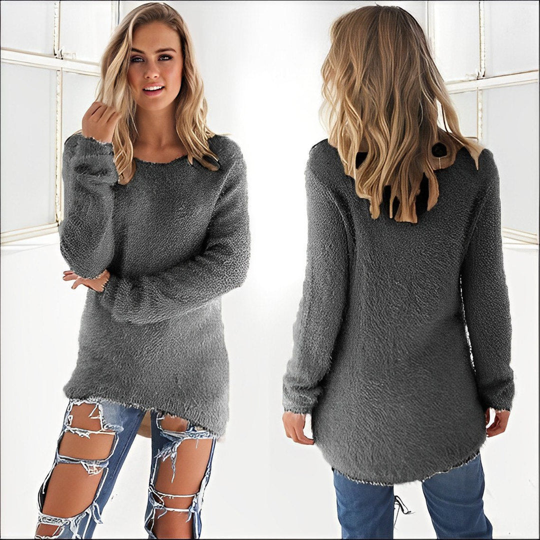 Phoebe | Casual lange mouw sweater met O-hals