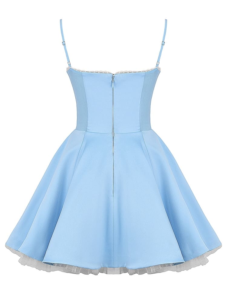 Mini-robe en tulle bleu Cendrillon 