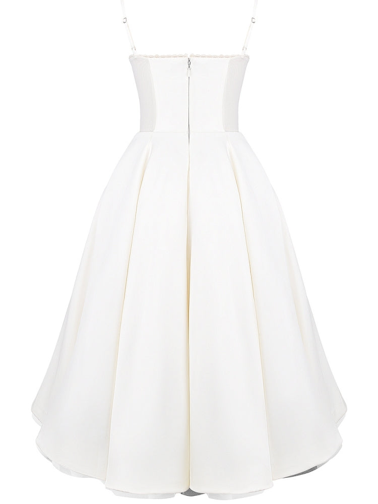 Robe midi en tulle blanche 